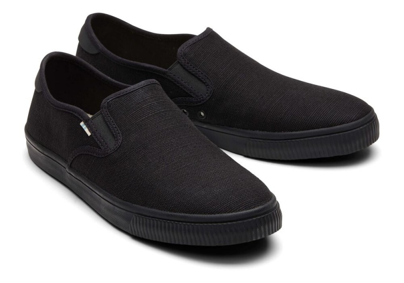 Pánské Slip On Tenisky Toms Baja All Heritage Platene Černé | 6843BLETO