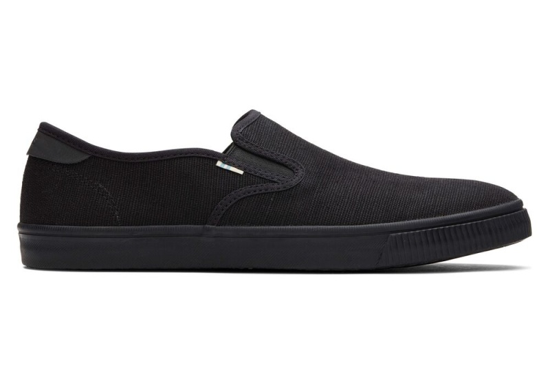 Pánské Slip On Tenisky Toms Baja All Heritage Platene Černé | 6843BLETO