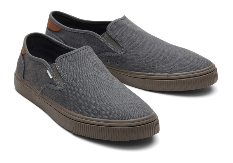 Pánské Slip On Tenisky Toms Baja Graphite Heritage Platene Tmavě Šedé | 2894AKICM