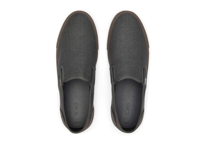 Pánské Slip On Tenisky Toms Baja Graphite Heritage Platene Tmavě Šedé | 2894AKICM