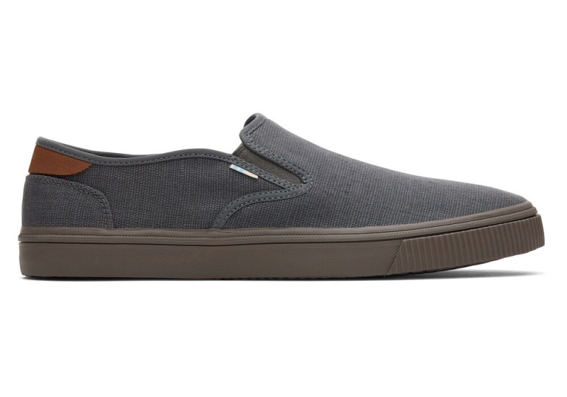 Pánské Slip On Tenisky Toms Baja Graphite Heritage Platene Tmavě Šedé | 2894AKICM