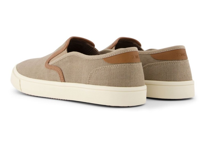 Pánské Slip On Tenisky Toms Baja Taupe Syntetická Trim Tmavě Šedé | 6428UROHK