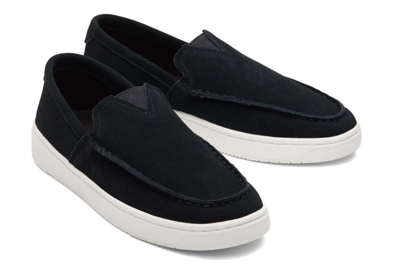 Pánské Slip On Tenisky Toms TRVL LITE Semišové Loafer Černé | 2857JHLEN