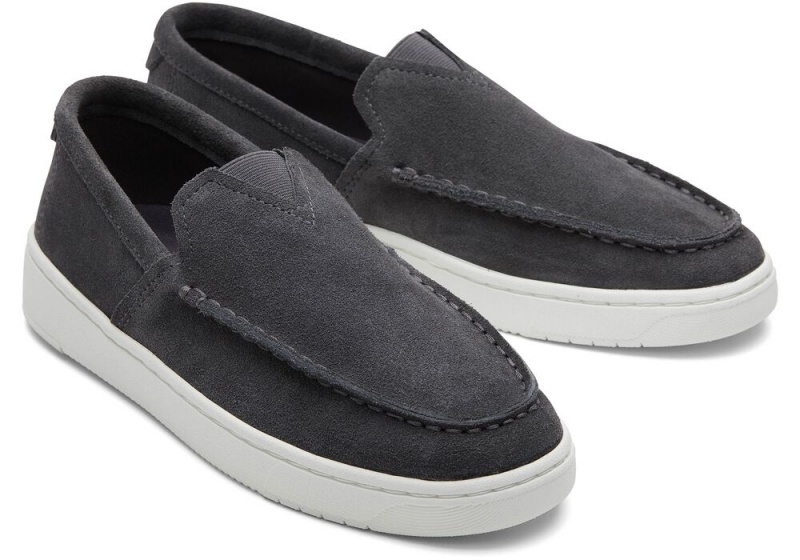 Pánské Slip On Tenisky Toms TRVL LITE Semišové Loafer Černé | 3284PUTHA