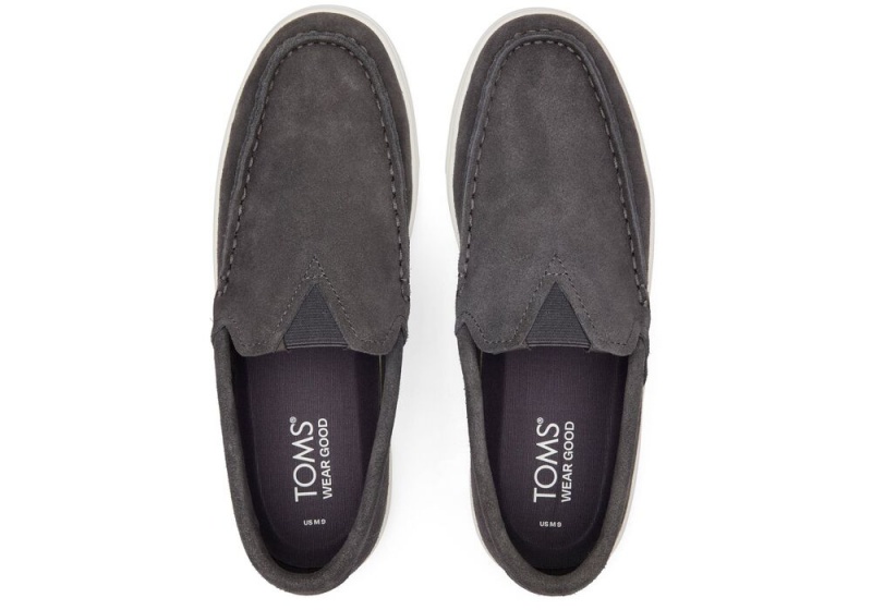 Pánské Slip On Tenisky Toms TRVL LITE Semišové Loafer Černé | 3284PUTHA